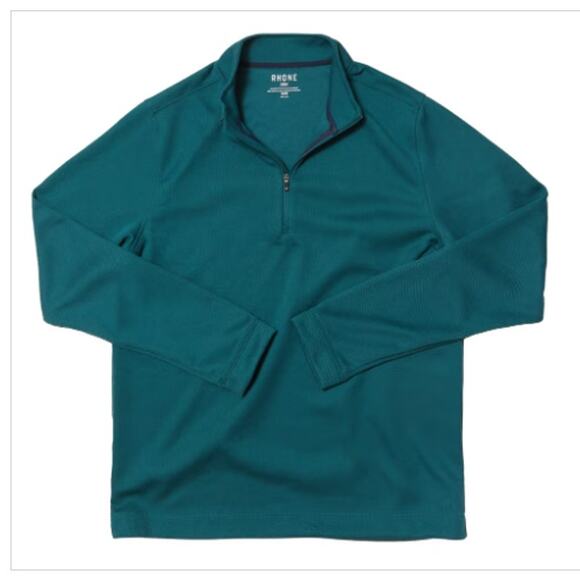 Rhone Mens Commuter 1/4 Zip Pullover Atlantic Deep Teal Green Size XXL - Picture 1 of 10